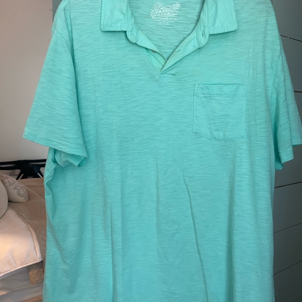 Southern Tide Blue Polo Shirt Classic Design